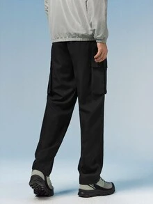 Caldwick 男士休闲工装裤，时尚户外工作裤，秋冬黑色春季运动裤 - 黑色 - 查看 3