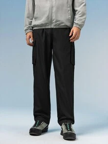 Caldwick 男士休闲工装裤，时尚户外工作裤，秋冬黑色春季运动裤 - 黑色 - 查看 6