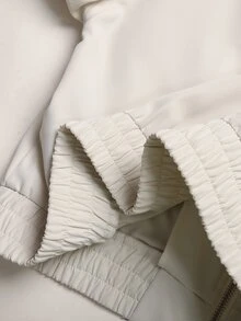 SHEIN 兒童青少年女孩拉鍊式PU皮革秋季夾克 - 白色 - 查看 9