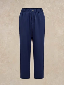 Courvante Plus Size Men's Solid Color Elastic Waist Pleated Suit Pants, Vacation, Father's Day Gifts, Golf, Business Commute, Fall Daily Commute - Navy Blue - View 3