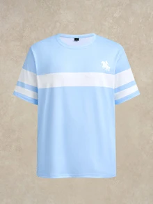 Courvante 3pcs Men's Classic Striped T-Shirt, Suitable For Daily Wear, Holiday - Multicolor - View 3