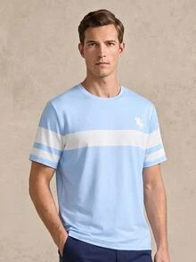 Courvante 3pcs Men's Classic Striped T-Shirt, Suitable For Daily Wear, Holiday - Multicolor - View 1