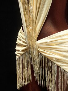 Amplova Women's Tassel Design Sexy Date Party Mini Halter Dress - Gold - View 8