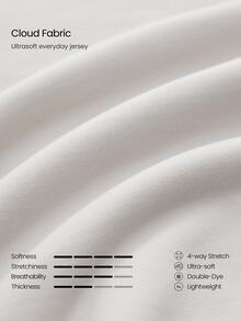 GLOWMODE Cloudknit Big Softie 超柔軟彈性保暖休閒版斜擺下襬 T-shirt 外套，適合芭蕾、皮拉提斯、日常休閒穿著 - 淺灰色 - 查看 5