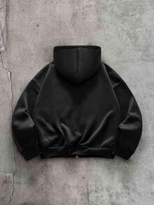 AXEPEAK Men's Casual Vacation Loose Comfortable Warm Stylish College Outdoor Hoodie Sweatshirt Set - Black - View 4