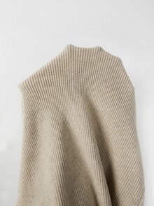SHEIN New Spring Fall Old Money Rib Knit Midi Bodycon Dress Women Polo Collar Half Placket Button Long Sleeve - Khaki - View 7