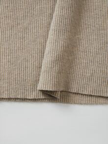 SHEIN New Spring Fall Old Money Rib Knit Midi Bodycon Dress Women Polo Collar Half Placket Button Long Sleeve - Khaki - View 6