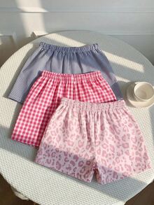 Comfortcana 3pcs Set Comfortable Women's Short Casual Shorts, Woven Fabric, Suitable For Daily Wear, Camouflage Print Shorts Set - Multicolor - View 2
