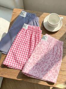 Comfortcana 3pcs Set Comfortable Women's Short Casual Shorts, Woven Fabric, Suitable For Daily Wear, Camouflage Print Shorts Set - Multicolor - View 4