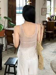 Dazy Tall Women's Polka Dot Casual Versatile Daily Wear Top - White - View 4