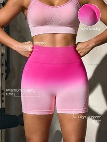 Solea Cove Women's Gradient High Waist Daily Fitness Sports Shorts - Multicolor - View 5