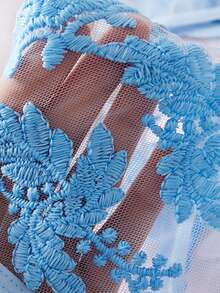 Crystal Vow 4pcs/Set Women's Sexy Lingerie, Blue - Baby Blue - View 6