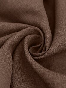 Brillora Ruffle Trim Surplice Neck Lantern Sleeve Textured Blouse & Wide Leg Pants Set,Two Pieces Set,Daily Commute,Office,Fall Clothes,Office Wear,Christmas - Brown - View 12
