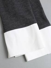 Sweetra Autumn Fashion Design New Vintage Collegiate Lace Patchwork Waist-Flattering Slimming 2 In 1 Women's Blouse - Grey - View 4