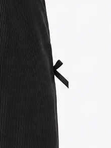 Girls' Jumpsuit, Fleece, Fall Clothes, Fall, All-Season New Style, Fashion Casual, Black, Decorated With Black Bowknot Autumn Winter - Black - View 4