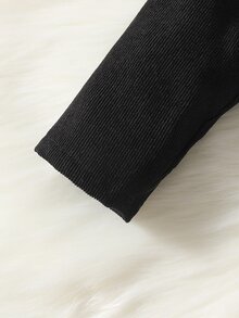 SHEIN Elladie kids 年輕女孩外套套裝 - 黑色 - 查看 10