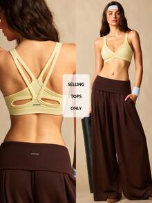 VARSIVA Women Minimalist Solid Color Seamless Sports Activewear Top Bra - Yellow - View 11