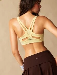 VARSIVA Women Minimalist Solid Color Seamless Sports Activewear Top Bra - Yellow - View 10