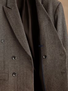 Core Aspect Men's Fashion Commuter Double-Breasted Blazer & Pants Suit Set, Formal, Old Money - Camel - View 8