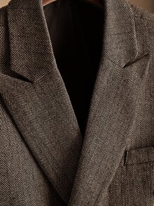 Core Aspect Men's Fashion Commuter Double-Breasted Blazer & Pants Suit Set, Formal, Old Money - Camel - View 6