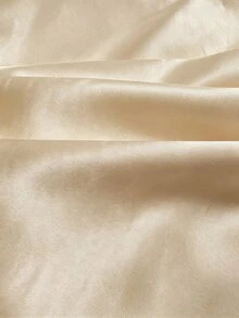 Elenzga New Woven Satin Ribbon Design Metal Buckle Elegant Daily Women's Skirt - Apricot - View 5