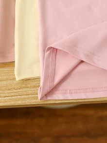 SHEIN 5pcs Atasan Tank Top Kasual Nyaman dengan Tali Bahu Tipis, Bahan Sutra Susu Putih, untuk Anak Perempuan, Desain Pita, Cocok untuk Dipadukan di Musim Gugur - MultiWarna - View 5
