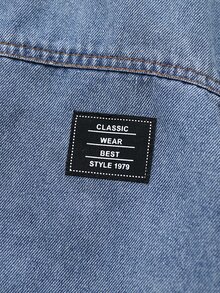 SHEIN 三件套男童复古美式夏季韩版时尚宽松小众牛仔衬衫+纯白短袖T恤+休闲牛仔短裤。适合日常穿着、上学、郊游、户外运动、旅行、春季郊游、夏令营、度假等场合。 - 藍色 - 查看 4