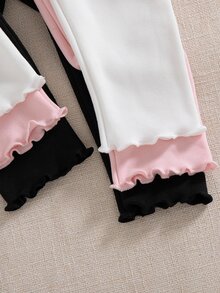 SHEIN 3pcs/Set Baby Girl 0-3 Years Old French Style New Minimalist Leggings,  Comfortable Minimalist And Sweet Style, All-Match And Versatile Fall Clothes - Multicolor - View 8