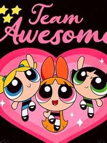THE POWERPUFF GIRLS X SHEIN GraphicGems 少女心卡通配色拼接短袖柔軟百搭休閒夏季T恤 - 粉色 - 查看 5