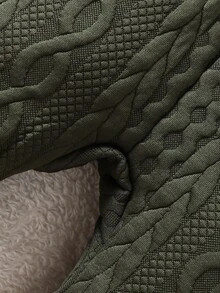 SHEIN 男婴可爱连帽和耳朵设计羊毛连体衣，秋冬装 - 軍綠色 - 查看 7