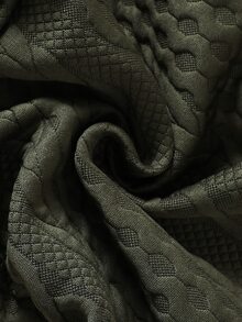 SHEIN 男婴可爱连帽和耳朵设计羊毛连体衣，秋冬装 - 軍綠色 - 查看 6