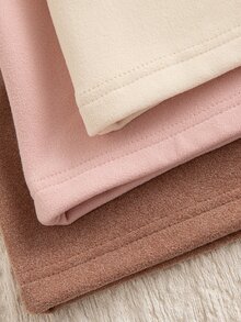 SHEIN 女童 4-8 歲高領奶油色、淺粉色、深粉色 3 件組薄刷毛長袖 T 恤，百搭百搭，適合日常穿著、外出、上學及其他場合 - 彩色 - 查看 7
