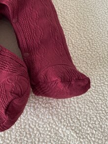 SHEIN Newborn Spring/Autumn Baby Girl Skin-Friendly Solid Color Cotton Footed Romper 0-9 Months Sweet Ruffle Collar Long Sleeve Snap Button Easy On/Off Crawl Suit - Burgundy - View 6