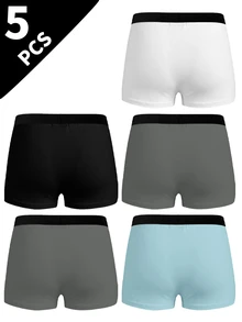 5pcs/Set Boys Cartoon Print Cool Black & Grey Boxer Briefs, Comfortable Feel, Suitable For All Seasons Autumn Fall - Multicolor - View 8