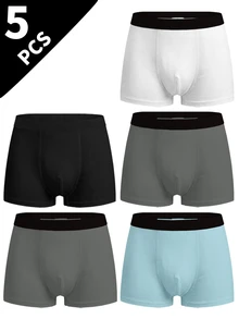 5pcs/Set Boys Cartoon Print Cool Black & Grey Boxer Briefs, Comfortable Feel, Suitable For All Seasons Autumn Fall - Multicolor - View 9