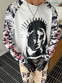 STEELVANCE 男士迷彩角色圖案休閒日常長袖T恤 - 彩色 - 查看 6