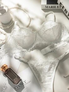 Crystal Vow 2 Sets Women's Lace Lingerie Set - Multicolor - View 7