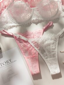 Crystal Vow 2 Sets Women's Lace Lingerie Set - Multicolor - View 6