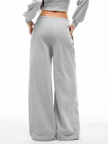 Vadaroq Summer Sport Casual Logo Pattern Baggy Sweatpants - Grey - View 6