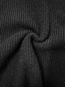 SHEIN Turtleneck Ribbed Knit Sweater,Long Sleeve Tops Knit Pullover Fall Winter Sweater - Black - View 6