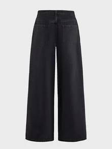 AXEPEAK Men's Washed Black Gray 4-Button Detachable Waist Fashion Long Pants - Black - View 3