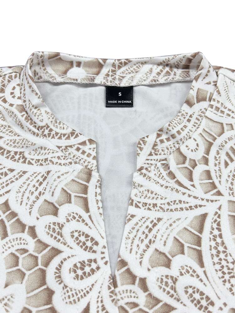 SHEIN Holidaya 白色V領蕾絲無袖上衣附貼身吊帶內裡，法式成熟通勤風，適合辦公室、約會、度假、商務，春夏季，修身顯腰線 - 彩色 - 查看 6