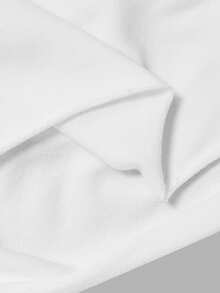 SHEIN MOD White Asymmetrical Shoulder Asymmetrical Tie Long Sleeve Sweatshirt - White - View 10