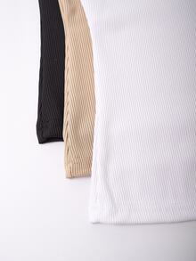 Franclia Women's Casual Solid Color Round Neck Tank Tops - Multicolor - View 3