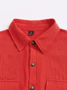 LUMIGAL Women's Loose Orange Red Vacation Dress For Summer Vacation Casual - Red - View 6