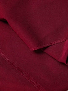 SHEIN MOD Gaun Blazer Burgundy dengan Kancing Asimetris dan Detail Kerutan di Pinggang - Burgundy - View 6