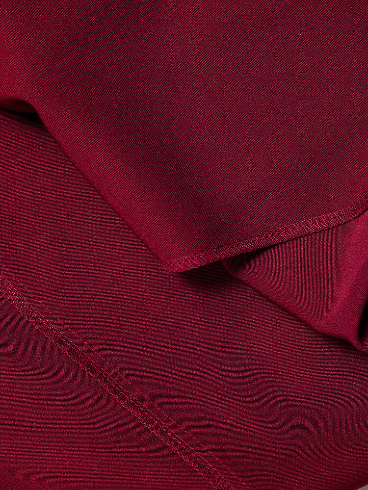 SHEIN MOD 抓皺腰部鈕扣不對稱門襟酒紅色西裝洋裝 - 酒紅色 - 查看 6