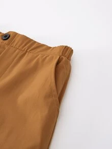 SHEIN 青少年男孩正式背心 80 年代風紳士西裝套裝 秋季洗禮派對兒童服飾套裝 婚禮 全白巧克力棕色 - 薑色 - 查看 8