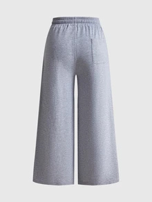 ROMWE Avant Plus Size New Chinese Style Tiger & Element Print Loose Streetwear Sweatpants - Grey - View 4
