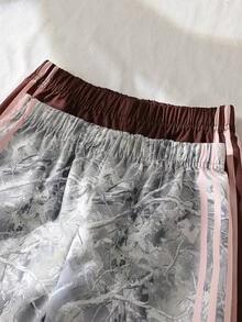 女童長褲 2件組，寬鬆版型，日常穿著，時尚百搭，休閒，彈性腰頭，舒適工裝褲，適合秋冬 - 棕色 - 查看 4